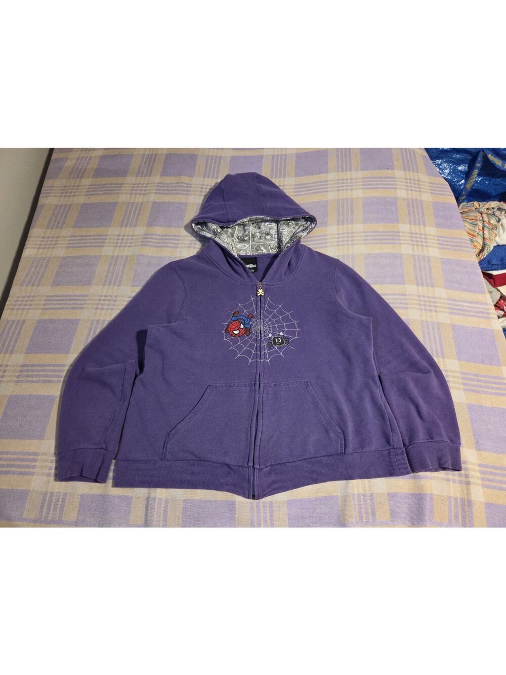 Tokidoki Marvel Pullover Hoodie Womens XL Spider-Man Spidey Super Hero 2011 Y2k